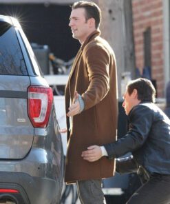 Knives Out Chris Evans Brown Coat
