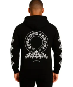 Floral Certified Chrome Black Hoodie (Back)