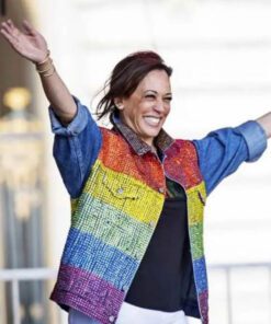 Kamala Harris San Francisco Rainbow Flag Gay Pride Denim Jacket