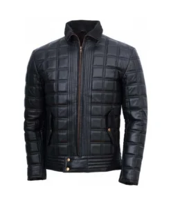 Men's Trimmed Quilted Leather Jacket