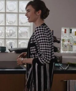 Emily In Paris S03 Lily Collins Houndstooth Jacket