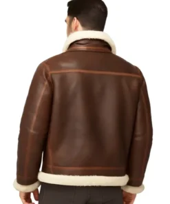 Alex Brown Sheepskin Shearling Aviator Leather Jacket