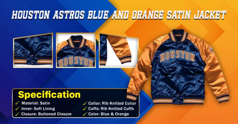 Houston Astros Blue And Orange Satin Jacket