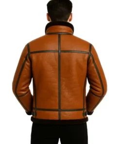 B3 Men’s Sheepskin Brown Shearling Jacket