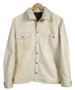 Yellowstone John Dutton Cream Leather Jacket