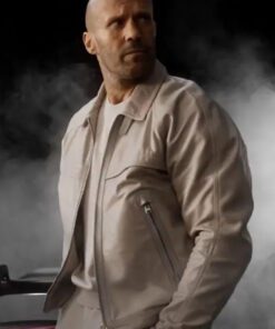 Fast X Jason Statham White Leather Jacket
