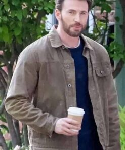 Chris Evans Ghosted Brown Jacket