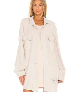 Christina In The Country Beige Oversized Jacket