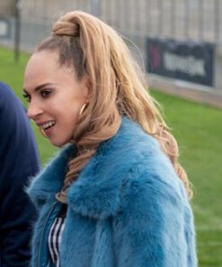 Ted Lasso Keeley Jones Blue Fur Jacket