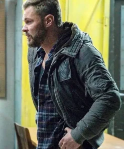 Chicago P.D Patrick John Flueger Hooded Leather Jacket side