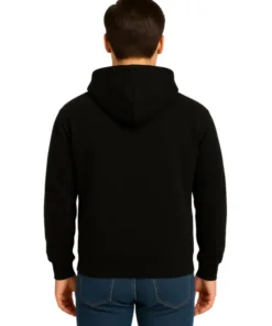 Mens Heart Print Casual Kangaroo Hoodie (Back)