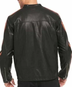 Men’s Racing Stripes Motorcycle Leather Jacket
