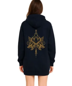 Symmetric Flower On Back Oversized Minimalist Hoodie
