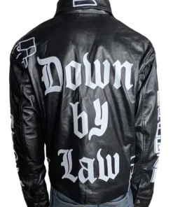 Back view of the Vanilla Ice Johnny leather jacket showcasing the large 