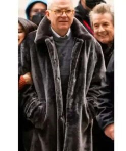 Only Murders In the Building S02 Steve Martin Black Fur Coat
