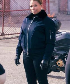 The Equalizer Queen Latifah Fur Collar Jacket