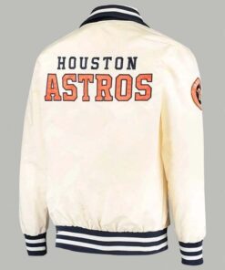 Houston Astros Star Cream Zipper Starter Jacket