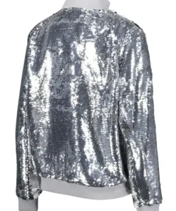 Las Vegas Raiders Silver Sequin Jacket back
