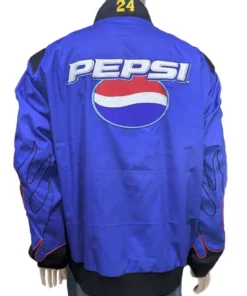 Back view of the blue and white Pepsi JG Racing Jacket at America Jackets.