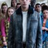 Sex Education S02 Sami Outalbali Distressed Grey Leather Jacket