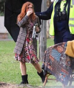 Wolf Like Me Isla Fisher Plaid Coat