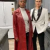 Exceptional Beings 2023 Ciarra Carter Red Leather Coat