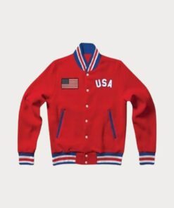 United States Red Letterman Jacket