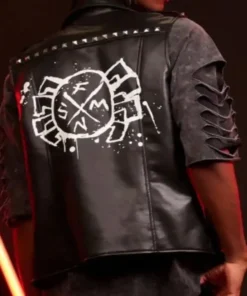 Across the Spider-Verse Spider Punk Leather Vest back