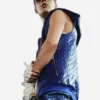 Justin Bieber Blue Leather Vest