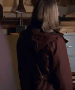 Hope McCrea Virgin River Brown Cotton Hoodie Coat back