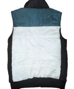 Back view of a Philadelphia Eagles cheer uniform vest in midnight green, white, and black, part of the official Eagles cheerleader outfits.