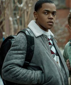 Power Book II S02 Ghost Tariq St Patrick Grey Shearling Jacket