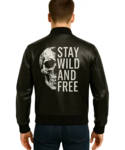 Stay Wild and Free Halloween Black Jacket (Back)