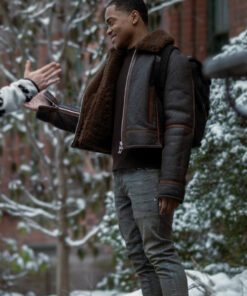 Power Book II S02 Ghost Tariq St Patrick Brown Shearling Jacket