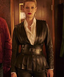 The Machine Iva Babic Black Leather Coat