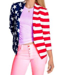 Women Independence Day American Flag Blazer