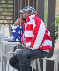 Kanye West American Flag Puffer Jacket