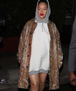 Rihanna Oversized Snakeskin Coat