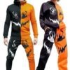 Orange and Black Couple Tracksuit For Halloween