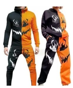 Orange and Black Couple Tracksuit For Halloween