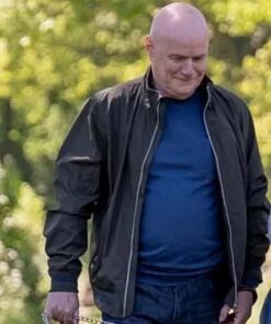 23 Walks Dave Black Leather Jacket