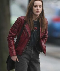Bank Of Dave 2023 Phoebe Dynevor Leather Jacket