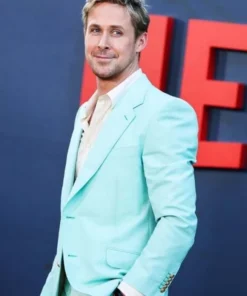 Barbie Ryan Gosling Blue Blazer side pose