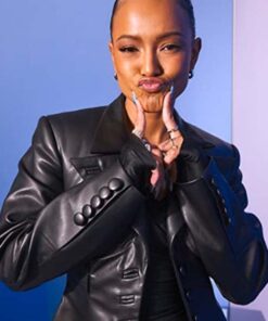 Divinity 2023 Karrueche Tran Black Leather Coat