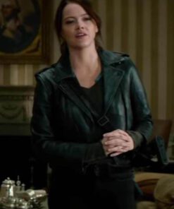 Zombieland Double Tap Emma Stone Green Biker Leather Jacket