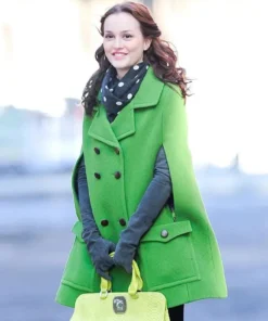 Gossip Girl Leighton Meester Green Cape Coat