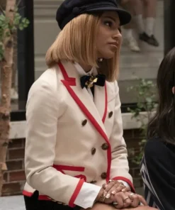 Gossip Girl S02 Savannah Lee Smith Red Piping White Blazer