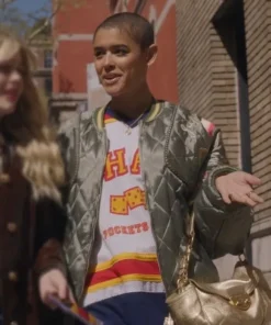 Gossip Girl S02 Julien Calloway Quilted Satin Bomber Jacket