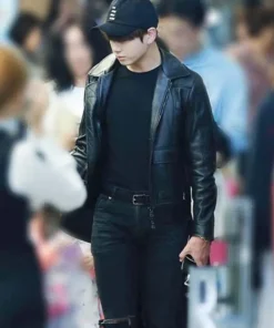 Jungkook Leather Jacket (back)