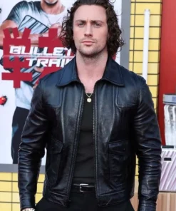 Kraven the Hunter 2023 Aaron Taylor Black Leather Jacket